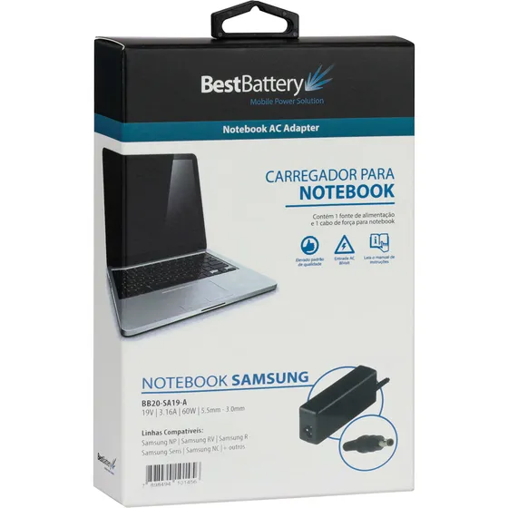 Fonte Carregador Para Notebook Samsung Rf511-sd7br