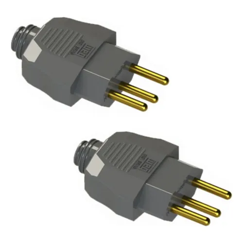 Kit 2 Plugues Macho 2p+t 10a 250v Cinza Com Prensa Cabo