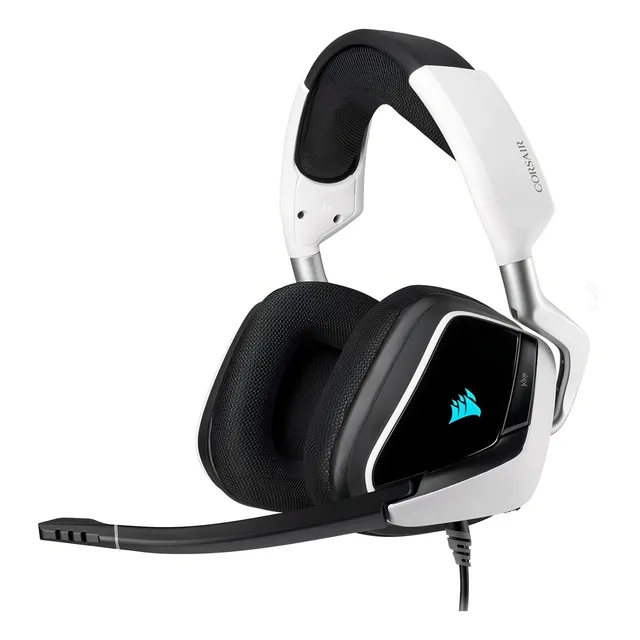 Auriculares gamer inalámbricos Corsair VOID PRO RGB USB blanco con luz LED