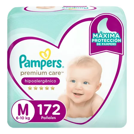Pañales Pampers Premium Care Talla M 172 Unidades