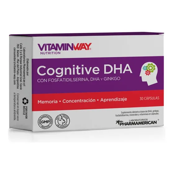 Vitamin Way Cognitive Dha Potencia Concentración Y Memoria