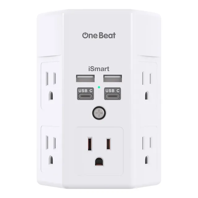 Toma Corriente Usb + C Inteligente Multitoma Regulador Pared