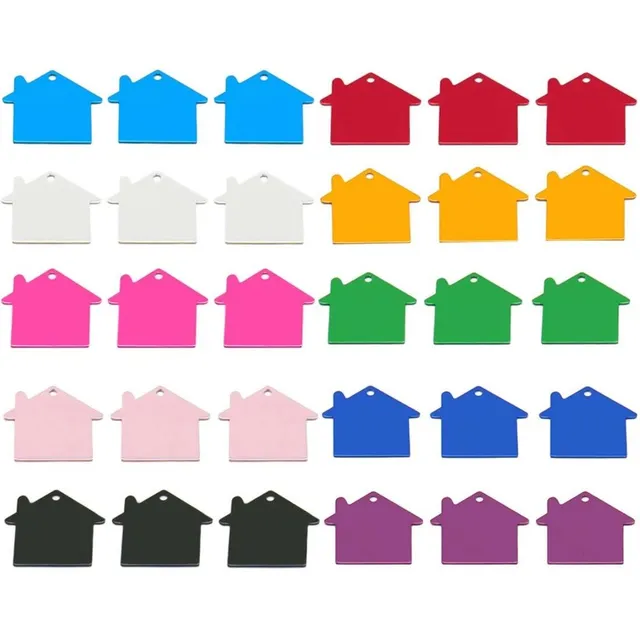 30 Etiqueta Aluminio Blanco Forma Casa Identificacion
