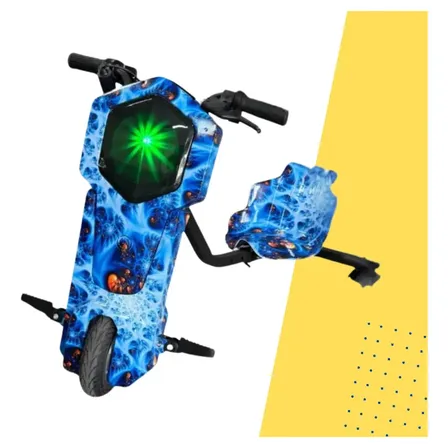 Patinete Triciclo Drift Elétrico Infantil Bluetooth Azul-celeste