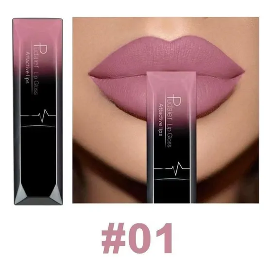 Xu Set De Delineador De Labios Z Matte Velvet Nude Lipstick