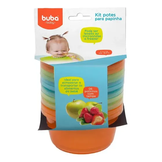 Kit 6 potes para papinha Buba