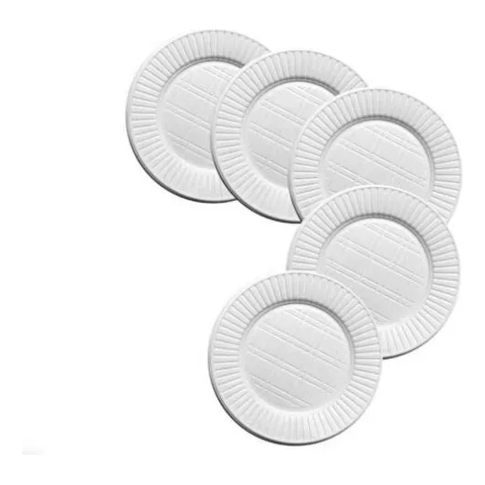 Platos Plásticos Descartables Blancos 17cm Postre X50 Blanco