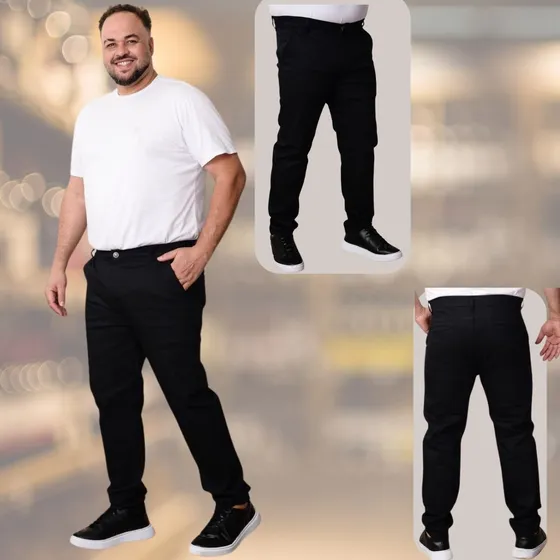 Calça Masculina Plus Size Sport Fino Com Lycra 48 50 52 54