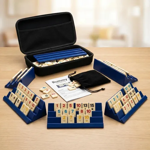 トップス rummy Juego Rummy Tiles, Juego De Viaje Rummy Cube Set Outlasting