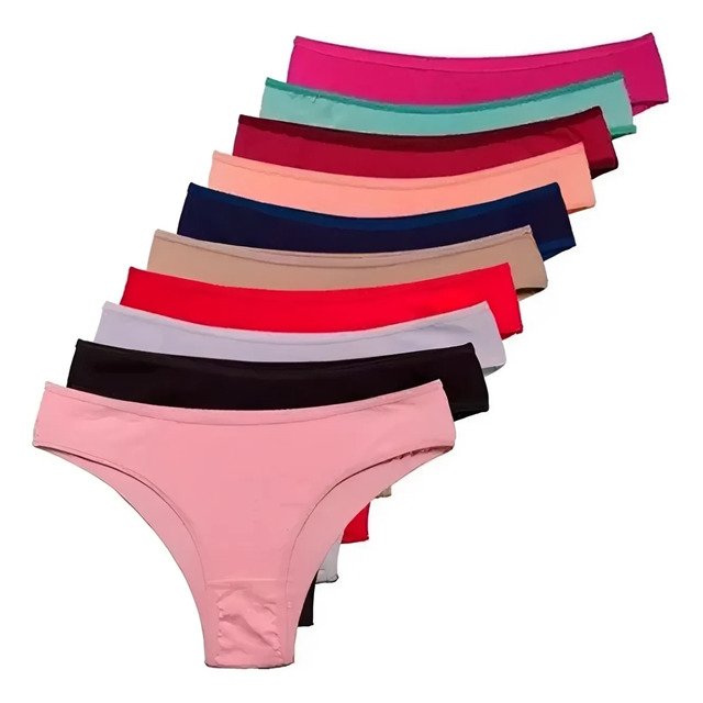 Kit 10 Calcinhas Conforto De Algodão Tanga Super Confortável Kit 10 Calcinhas Conforto De Algodão Tanga Super Confortável