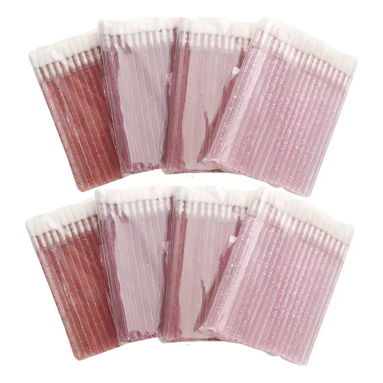 500 Pincel/aplicador Descartável De Batom Gloss Cor Rosa