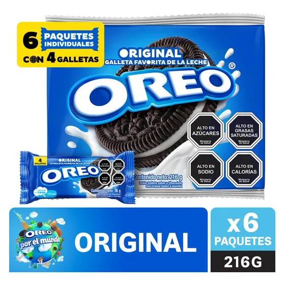 Galletas Oreo® sabor original 6 unidades de 36gr