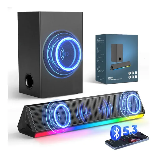 Soundbar Barra De Som Com Subwoofer Home Theater Para Tv Preto 127/220v