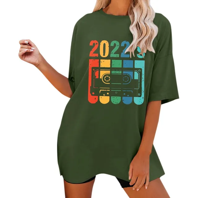 Camiseta Linea Larga Hombro Caido Gran Tamaño Para Mujer