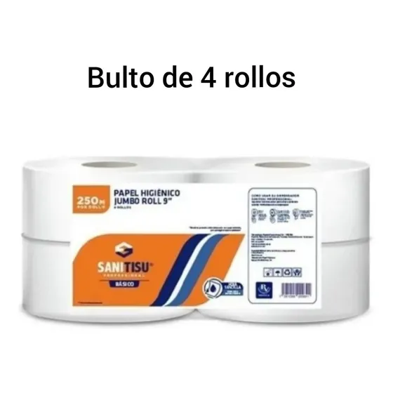 Papel Higiénico Industrial Paveca 9 / 4 Rollos De 250 Mtrs