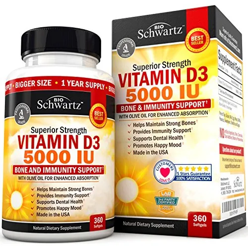 Vitamina D3 5000 Iu Aprobada Por El Dr.  Suplemento De Vita