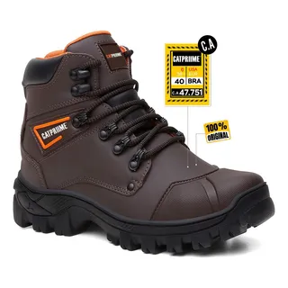 Bota Coturno Cat Priime Em Couro - 36 A 45 - Cafe E Laranja Bota Coturno Cat Priime Em Couro - 36 A 45 - Cafe E Laranja