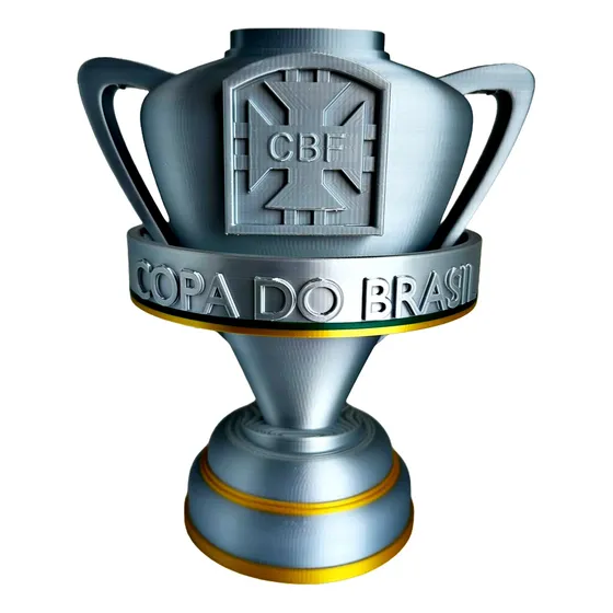 Taça Troféu Copa Do Brasil Em 3d Fios De Seda 10cm - Pequena