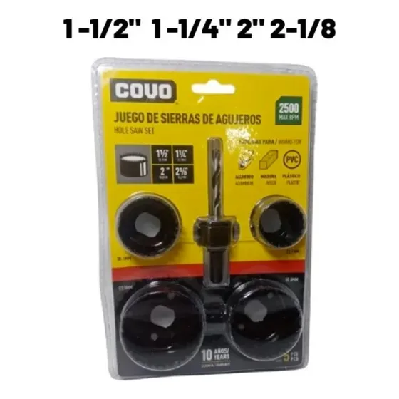 Juego De Sierras Corta Círculos Covo (kit 5 Pzs)