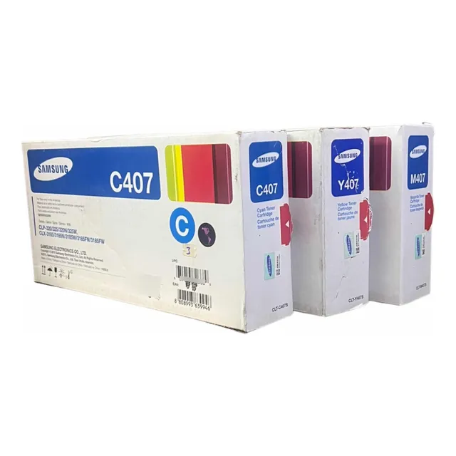 Paq 3 Pzas Toner Original Samsung 407 Cyan / Mag / Amarillo
