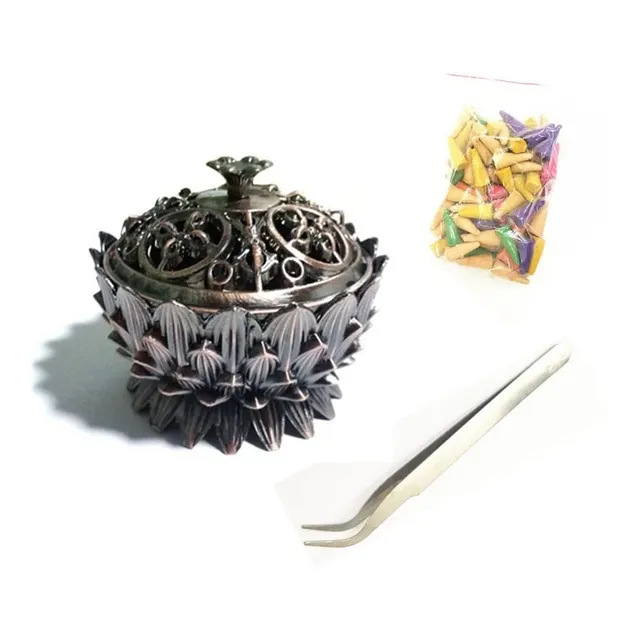 Ydyx Quemador Incienso Tibet Lotus Aleacion Cobre Palo