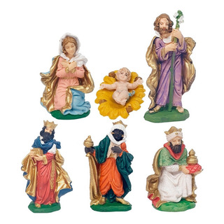 Set 6 Figuras De Pesebre Nacimiento Resina 14 Cm Decorado Set 6 Figuras De Pesebre Nacimiento Resina 14 Cm Decorado