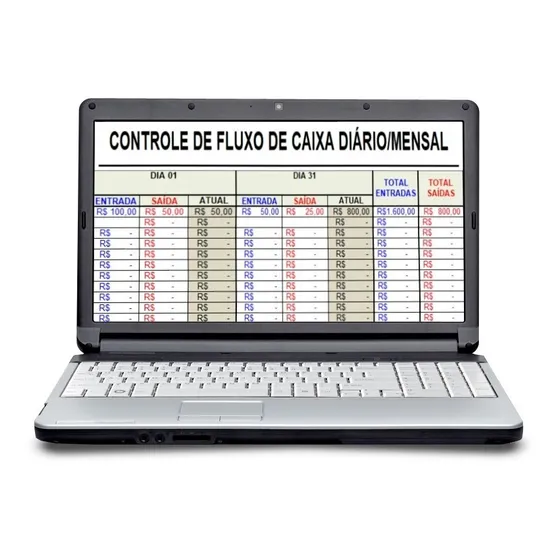 Planilha Excel Controle De Fluxo De Caixa Diário/mensal