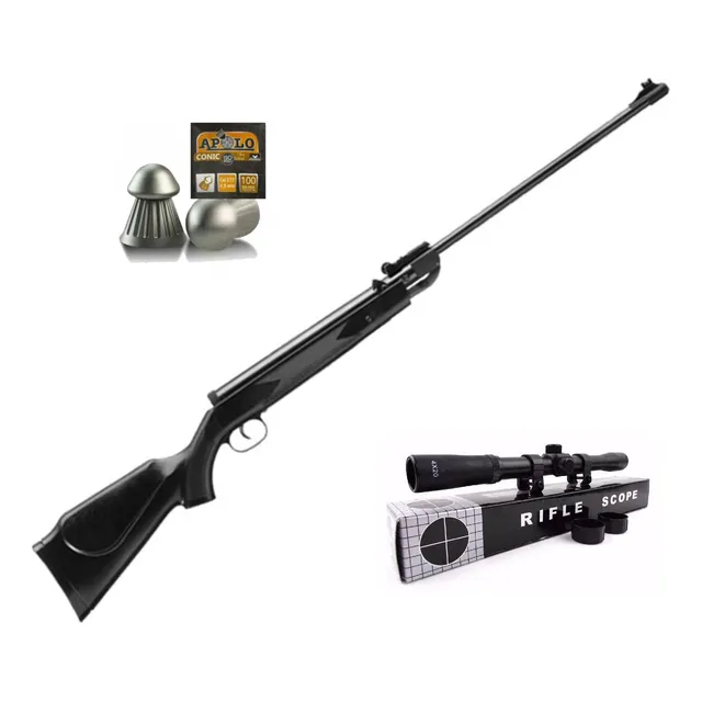  Rifle De Aire Chumbera 5,5 Polimero +mira 4x20 +chumbos 
