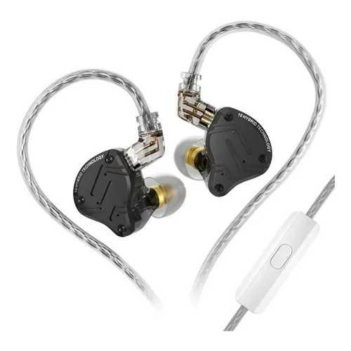 Auriculares intraurales Kz Zs10 Pro X Hifi con micrófono negro