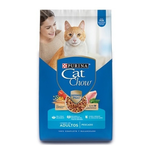 Alimento Cat Chow Defense Plus  para gato adulto sabor pescado en bolsa de 15 kg