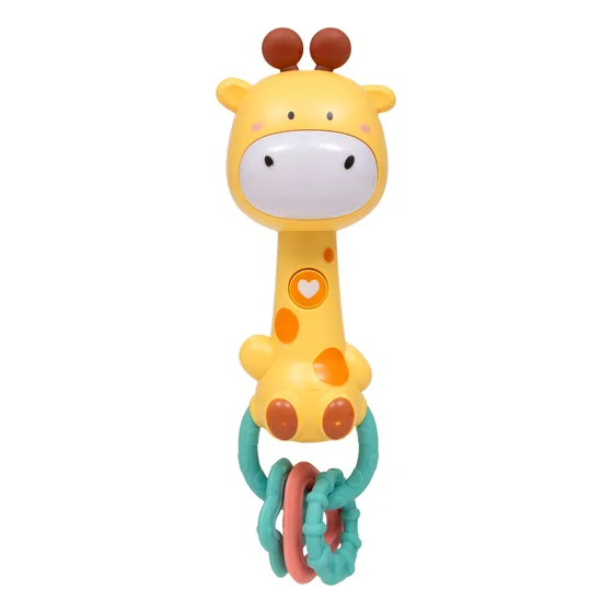 Brinquedo Interativo Chocalho Musical Girafa Buba Com Sons Sensíveis ao Movimento