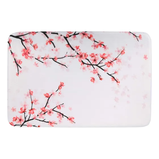 Livilan Alfombra Baño Flor Floral Cerezo Rosa 16 X 24 