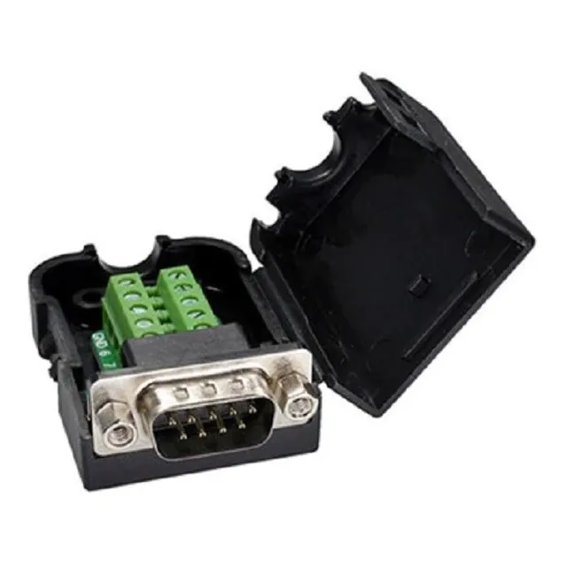 Conector Db9 Macho Serial Con Borneras Y Carcas