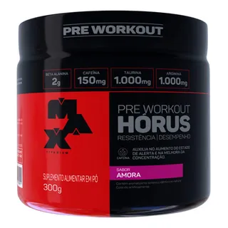 Suplemento Em Pó Max Titanium Pré Treino Horus Sabor Amora Em Pote De 300g Suplemento Em Pó Max Titanium Pré Treino Horus Sabor Amora Em Pote De 300g