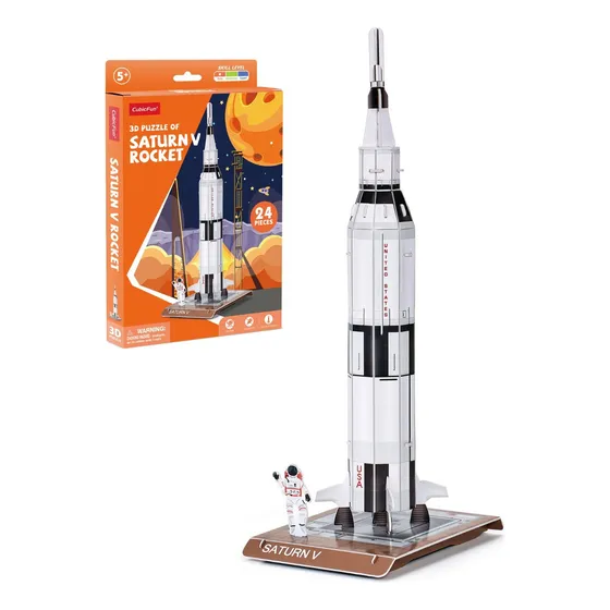 Rompecabezas 3d Saturn V Rocket Nasa 24 Piezas Nivel Inicial
