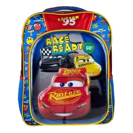 Mochila Escolar Grande Primaria Ruz Disney Cars Rayo Mcqueen 170555 Adyg Coleccion Color Azul