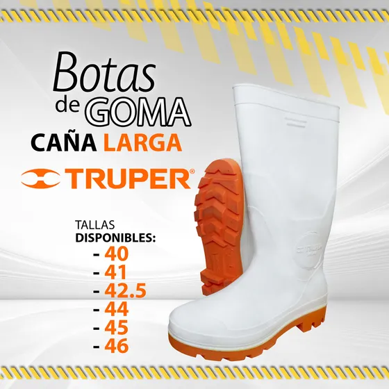 Bota De Goma Larga Truper Blanca Talla 40-41-42.5-44-45-46