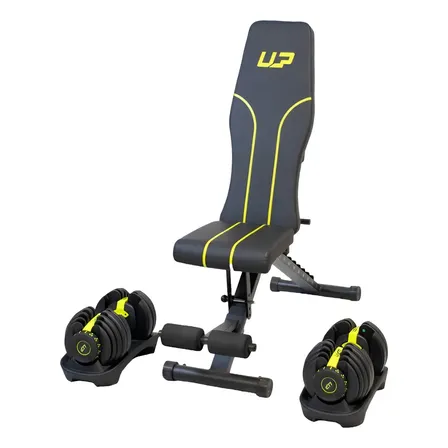 Par De Halter Regulavel + Banco De Supino Ajustavel Uplift Preto
