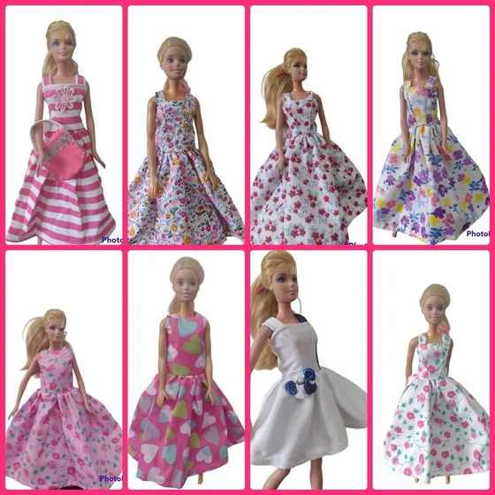 Lote 5 Vestidos Casuales Para Muñeca Barbie O Similar