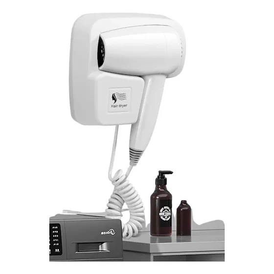 Secador De Pelo Color Blanco Con Montura Pared - Cs.