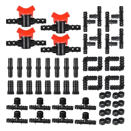 52 Pieza Riego Goteo Kit Montaje Conector Pua Para Tubo 1 2 