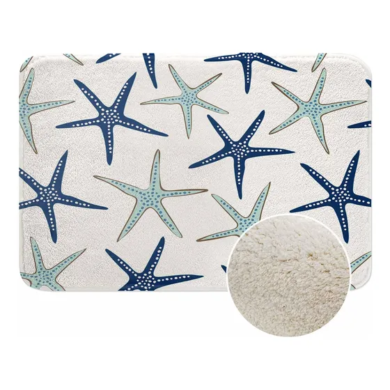 Aoyego Alfombra Nautica Baño Estrella Mar Para Color Azul X