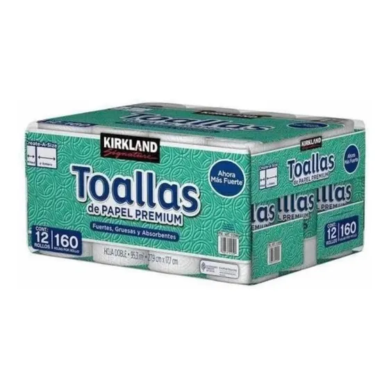 Toallas De Papel Premium Kirkland Signature 12pzs 160 Hojas