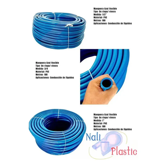 50 Mts Manguera Pvc De Riego Vivero Uso Rudo 1/2 Pulgada
