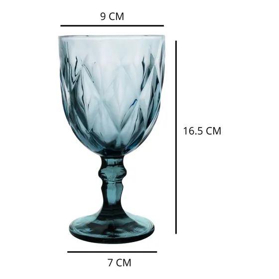 Copa Labrada Champagne Vidrio Flauta Cristal 170ml Vittori Azul Cobalto/8 Piezas