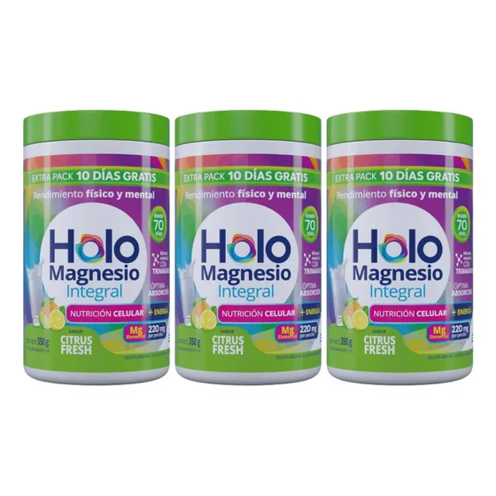 Kitx3 Holomagnesio Integral En Polvo Sabor Citrus X350grs