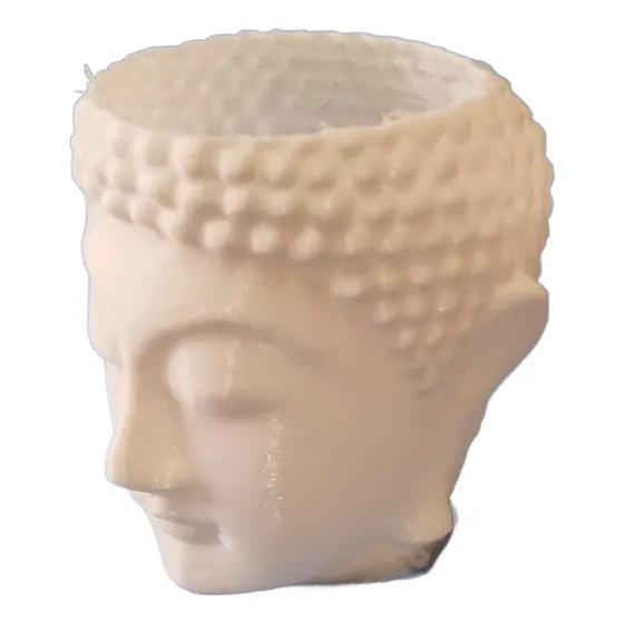 Maceta Plástica Con Forma De Cabeza De Buda. Impresa En 3d