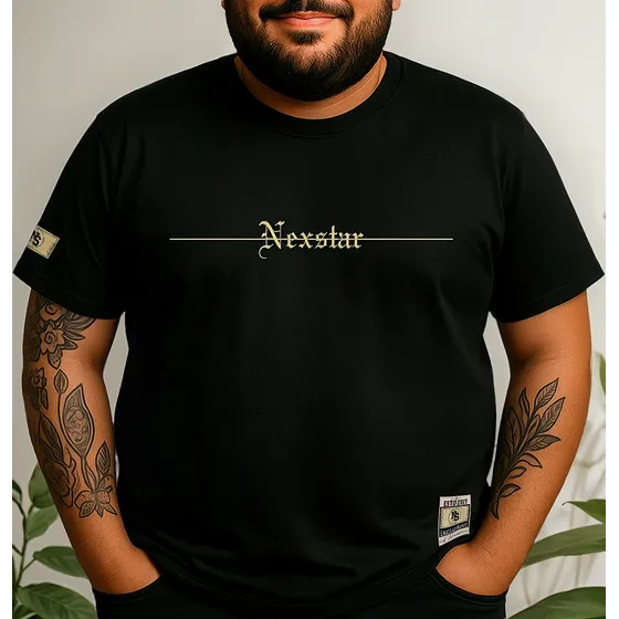 Camiseta Estampada Tamanho Grande Plus Size Algodão Nexst