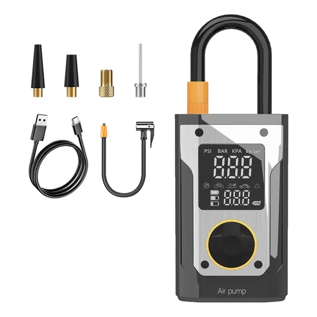 Inflador De Pneus De 150 Psi Compressor De Ar Portátil E Lcd