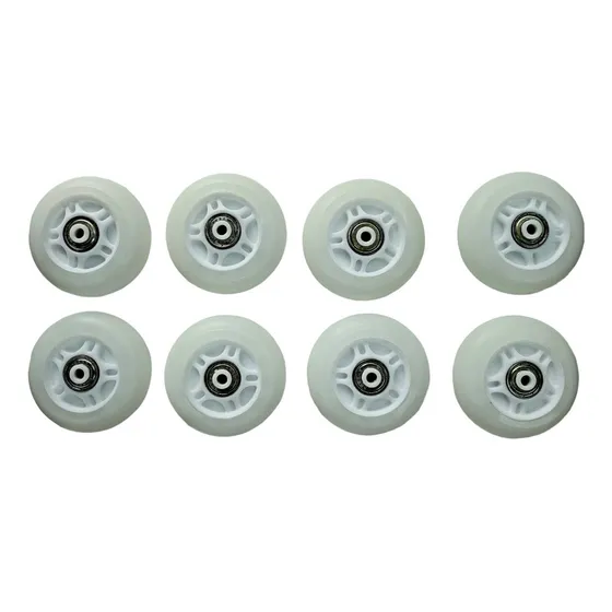 Ruedas Rollers Luz Led 76 Mm X8 Completas Con Rodamientos